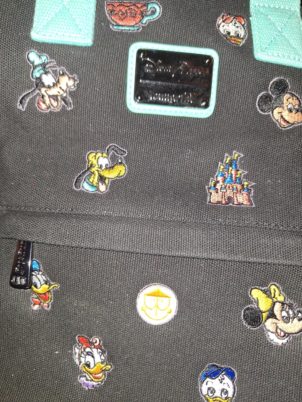 Loungefly Disney Black Kids Backpack with  Accents and Character Embroideries